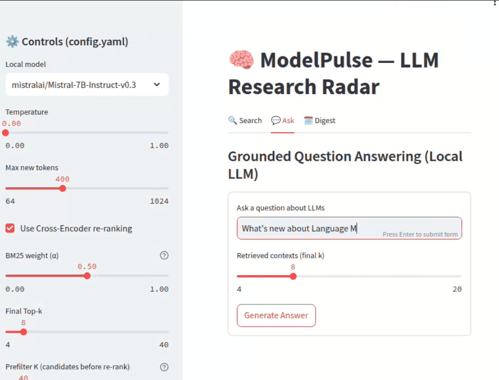 ModelPulse screenshot